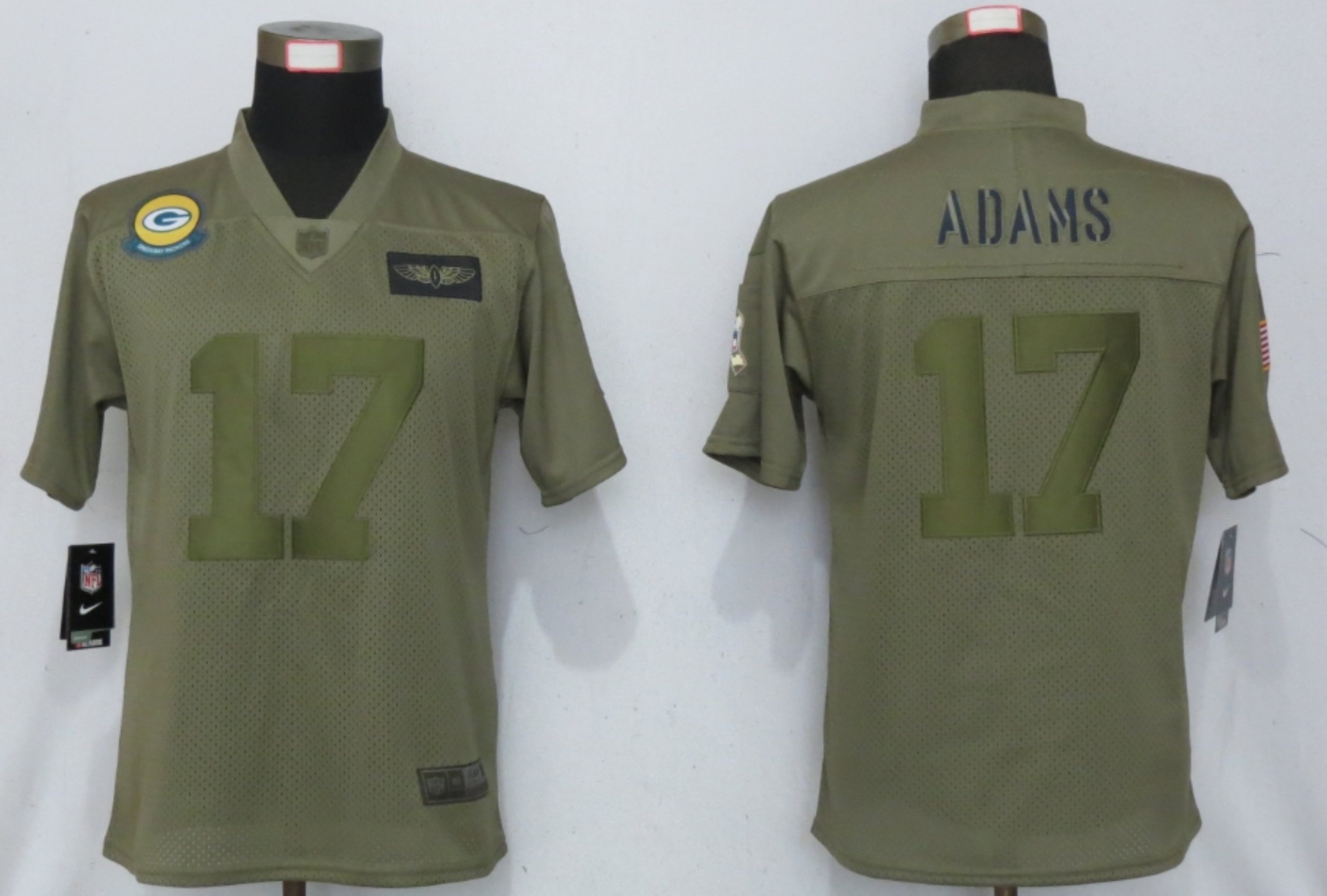 Women New Nike Green Bay Packers #17 Adams Nike Camo 2019 Salute to Service limited jersey